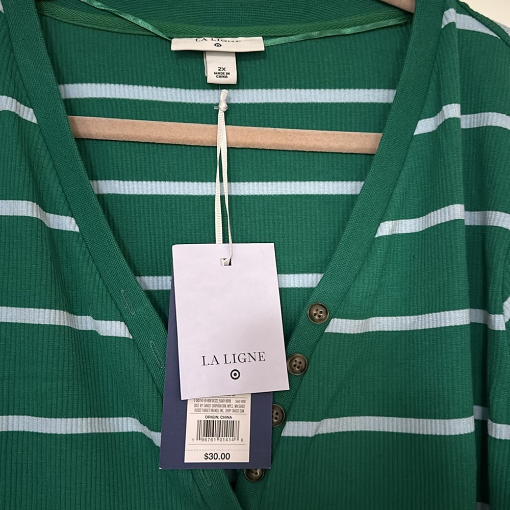 La Ligne plus size women’s green and white bodysuit NWT - Picture 3 of 3